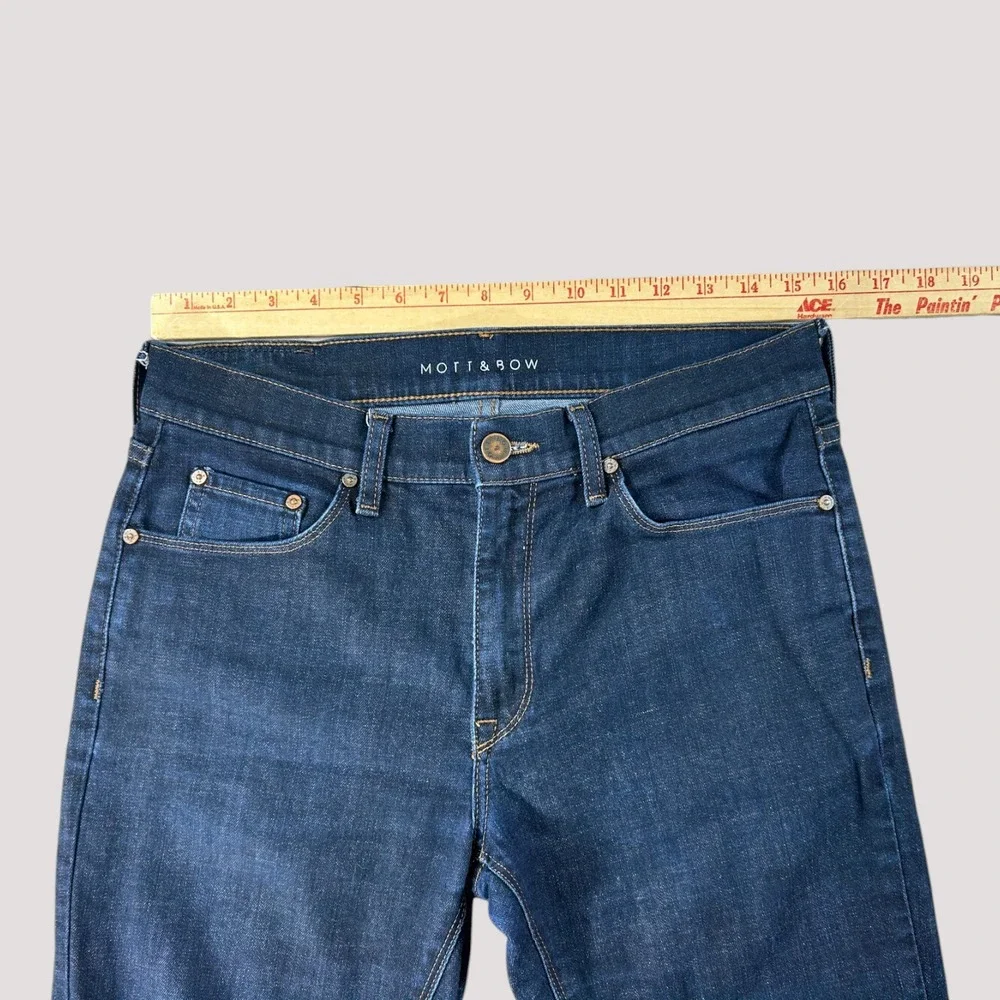 Mott & Bow Slim Jeans Men's 31x30 Dark Blue Stretch Denim Classic Clean Wash